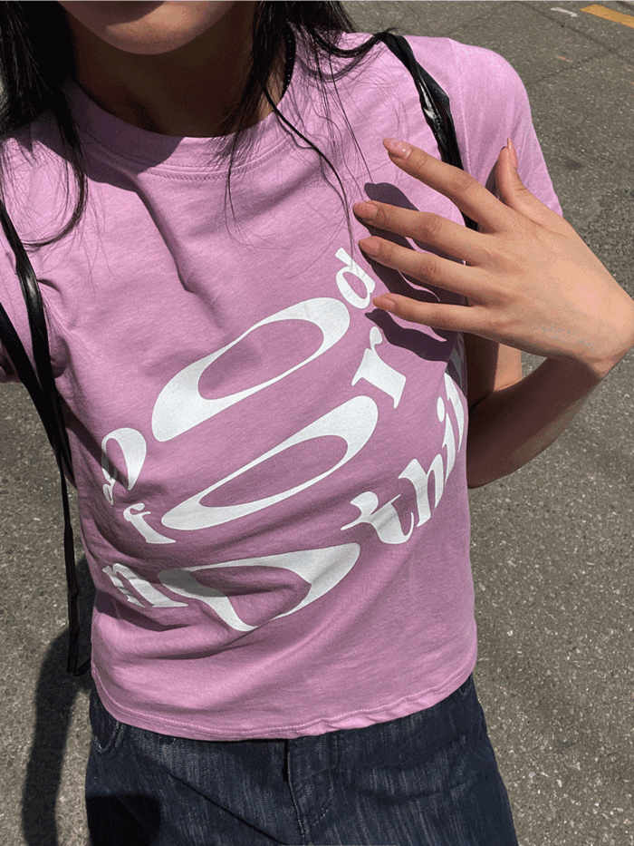[SALE] 레터링 크롭 반팔 티셔츠 (3color)